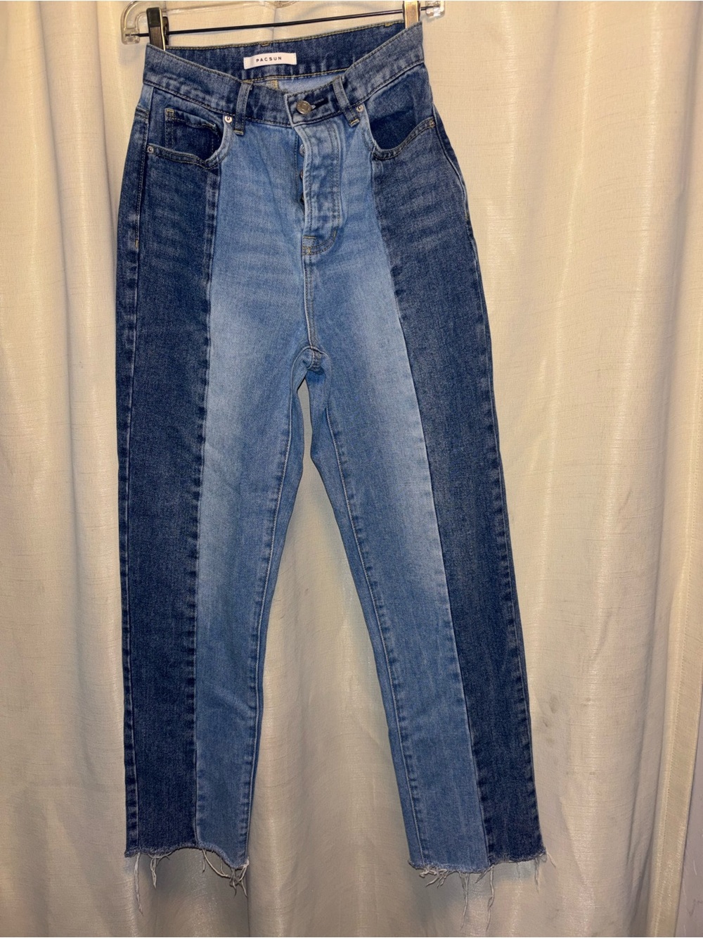 24 PacSun Two-Tone High-Waist straight leg Women’s Jeans - Blue